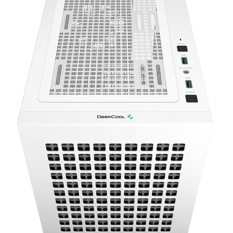 CARCASA DEEPCOOL CH370 WH, Micro ATX, fara sursa, sticla securizata, 1 x 120mm fan, USB 3.0 x 2, Jack 3.5mm x 1, white, 