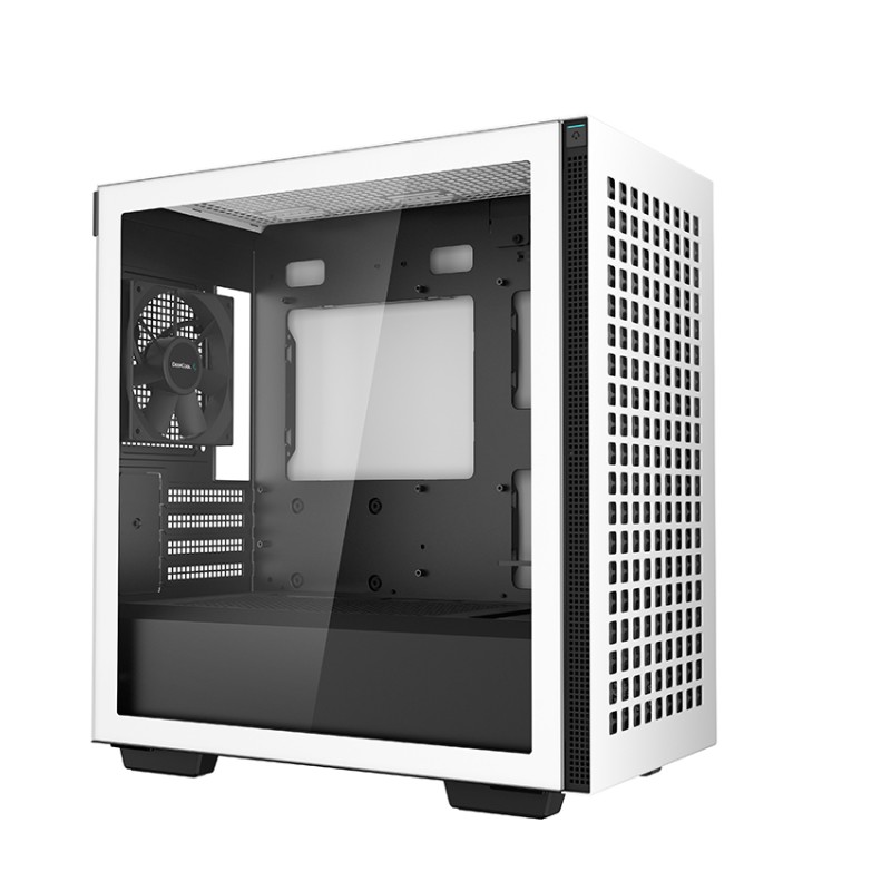 CARCASA DEEPCOOL CH370 WH, Micro ATX, fara sursa, sticla securizata, 1 x 120mm fan, USB 3.0 x 2, Jack 3.5mm x 1, white, 