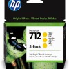 Tri-Pack Original HP Yellow, nr.712, pentru DesignJet Studio 24|Studio 36|T230|T250|T630|T650, 29ml, (timbru verde 0.45 lei), 