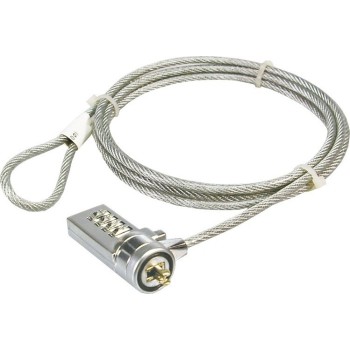 CABLU securitate LOGILINK pt. notebook, slot standard, cifru cu patru discuri, 1.5m, cablu otel, 