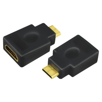 ADAPTOR video LOGILINK, Mini-HDMI (Type C)(T) la HDMI (M), conectori auriti, rezolutie maxima 4K UHD (3840 x 2160) la 30 Hz, negru, 