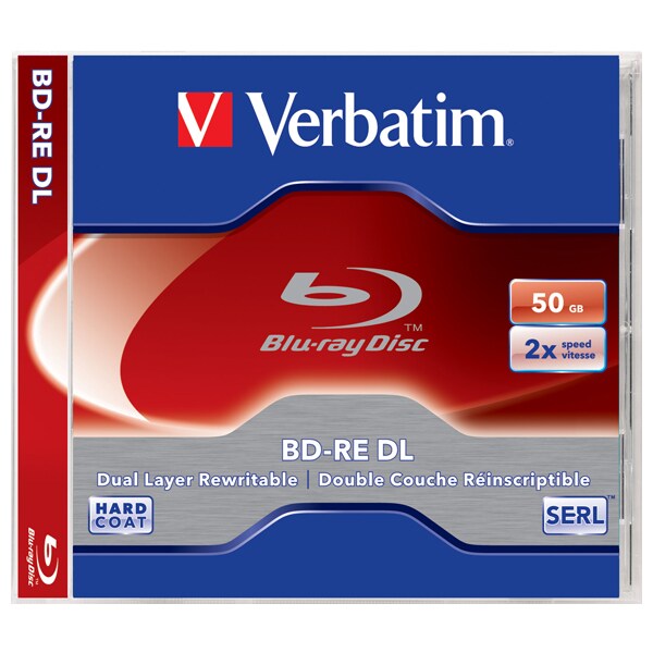 BD-RE VERBATIM, 50GB VITEZA 2X, DOUBLE LAYER SURFACE HARD COAT JEWEL CASE, 1 BUC, 