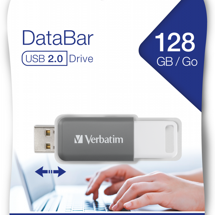 MEMORIE USB VERBATIM DATABAR 128GB USB 2.0, GRI 