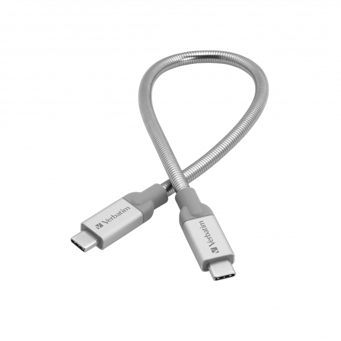 CABLU USB 3.1 VERBATIM TYPE-C LA TYPE-C, STAINLESS STEEL, CABLU 30CM ARGINTIU 