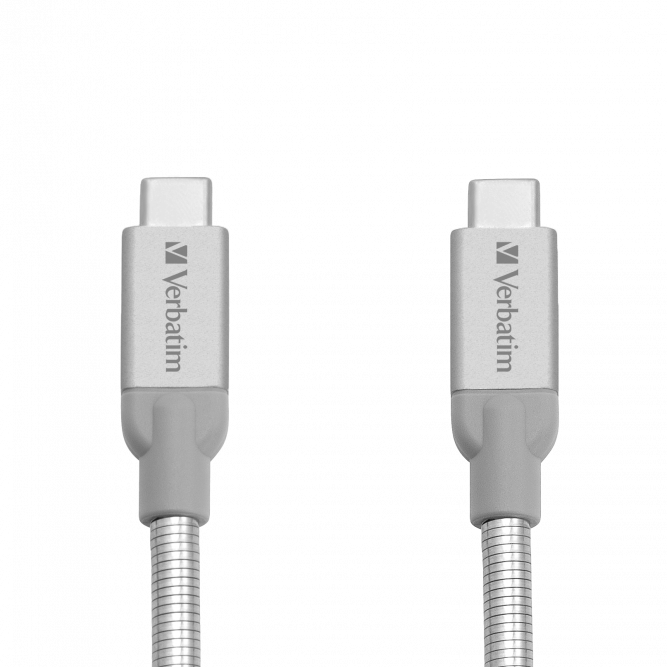 CABLU USB 3.1 VERBATIM TYPE-C LA TYPE-C, STAINLESS STEEL, CABLU 30CM ARGINTIU 
