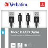 CABLU MICRO USB B VERBATIM, SYNC,  100CM, NEGRU, CABLU MICRO USB B, 100CM, NEGRU 