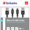 CABLU MICRO USB B VERBATIM, SYNC, 100CM, NEGRU, CABLU MICRO USB B, SYNC, 30CM, NEGRU 