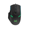 MOUSE DELUX, gaming, cu fir, USB, optic, 3600 dpi, butoane/scroll 6/1, RGB light, cablu braided 1.6m, negru, 