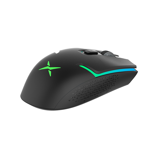 MOUSE DELUX, gaming, cu fir, USB, optic, 3600 dpi, butoane/scroll 6/1, RGB light, cablu braided 1.6m, negru, 