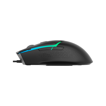 MOUSE DELUX, gaming, cu fir, USB, optic, 3600 dpi, butoane/scroll 6/1, RGB light, cablu braided 1.6m, negru, 