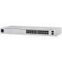 Ubiquiti USW-24-POE Gigabit Layer 2 switch with twenty-four Gigabit Ethernet ports including sixteen auto-sensing 802.3at PoE+ ports, and two SFP ports 
