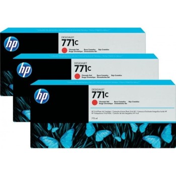 Tri-Pack Original HP Red Chromatic, nr.771C, pentru DesignJet Z6200, , (timbru verde 0.45 lei), 