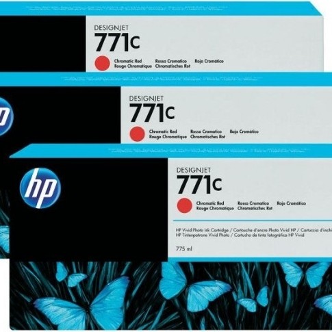 Tri-Pack Original HP Red Chromatic, nr.771C, pentru DesignJet Z6200, , (timbru verde 0.45 lei), 