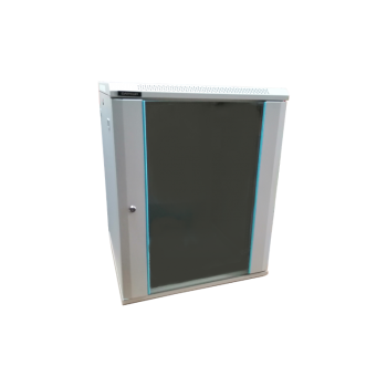 Rack 15U 600x600, montare pe perete, usa din sticla, panouri laterale detasabile si securizate, dezasamblat, culoare gri RAL 7035, DATEUP 