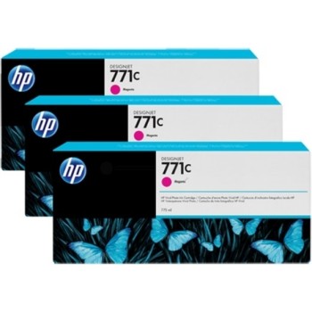 Tri-Pack Original HP Magenta, nr.771C, pentru DesignJet Z6200, , (timbru verde 0.45 lei), 