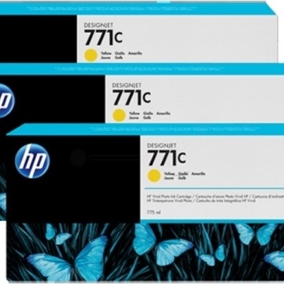 Tri-Pack Original HP Yellow, nr.771C, pentru DesignJet Z6200, , (timbru verde 0.45 lei), 