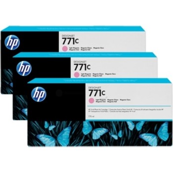 Tri-Pack Original HP Light Magenta, nr.771C, pentru DesignJet Z6200, , (timbru verde 0.45 lei), 