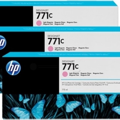 Tri-Pack Original HP Light Magenta, nr.771C, pentru DesignJet Z6200, , (timbru verde 0.45 lei), 