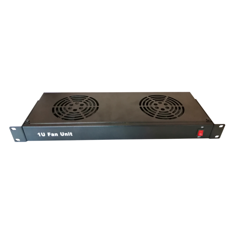 Ventilator 2 fan + cablu alimentare 1,5m , 1U , negru - DATEUP 