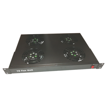 Ventilator 4 fan + cablu alimentare 1,5m , 1U , negru - DATEUP 