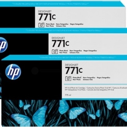 Tri-Pack Original HP Photo Black, nr.771C, pentru DesignJet Z6200, , (timbru verde 0.45 lei), 
