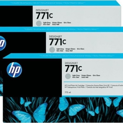Tri-Pack Original HP Light Grey, nr.771C, pentru DesignJet Z6200, , (timbru verde 0.45 lei), 