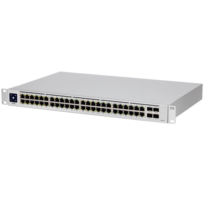 USW-48-PoE is 48-Port managed PoE switch with (48) Gigabit Ethernet ports including (32) 802.3at PoE+, and (4) SFP. Powerful second-generation UniFi switching., 