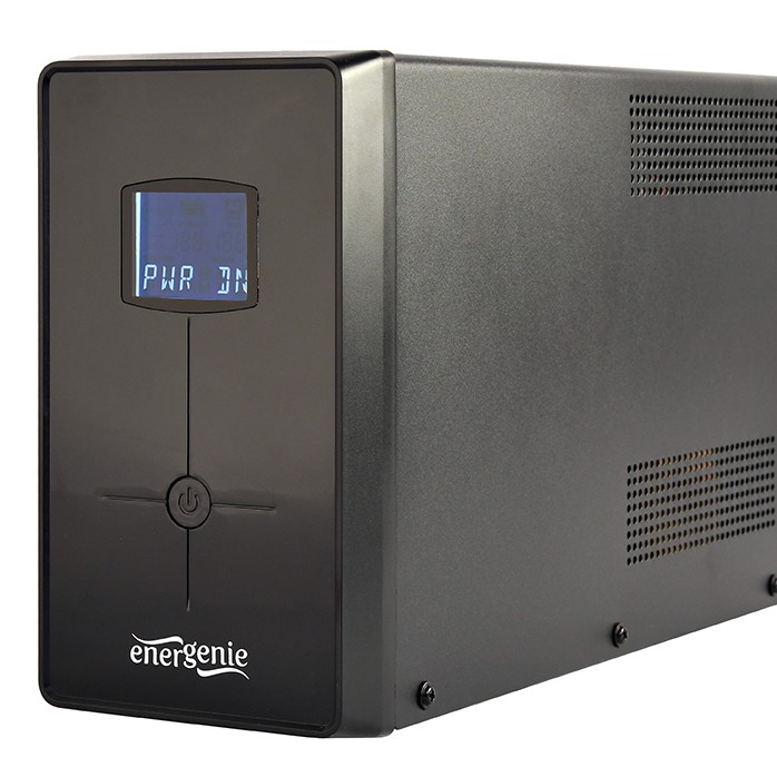 UPS GEMBIRD Line Int. cu sin. simulata, cu management, Tower, LCD, 2000VA/1200W, AVR, 2x Schuko + 3x IEC, baterie 2x 12V/9Ah, incarcare pana la 8h, USB, 2x RJ11, 