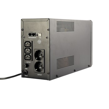 UPS GEMBIRD Line Int. cu sin. simulata, cu management, Tower, LCD, 2000VA/1200W, AVR, 2x Schuko + 3x IEC, baterie 2x 12V/9Ah, incarcare pana la 8h, USB, 2x RJ11, 
