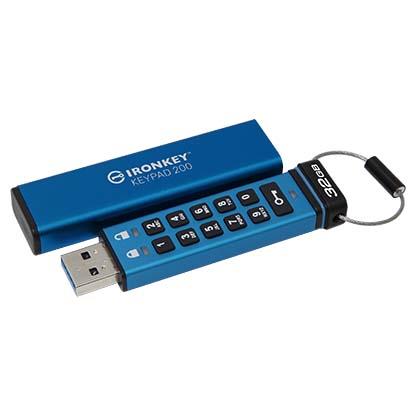 32GB IronKey Keypad 200, FIPS 140-3 Lvl 3 (Pending) AES-256 Encrypted, 