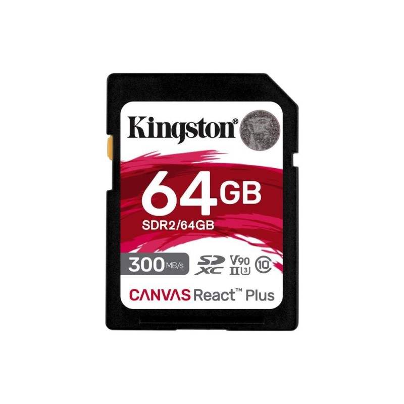 64GB Canvas React Plus SDXC UHS-II 300R/260W U3 V90 for Full HD/4K/8K, 