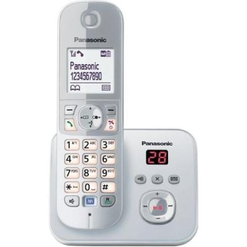 Telefon Panasonic DECT, KX-TG6821GS, robot telefonic, caller ID, argintiu, 