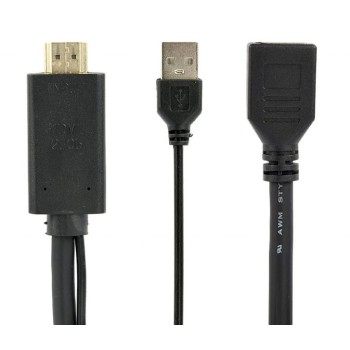 ADAPTOR video GEMBIRD, HDMI (T) la DisplayPort (M), rezolutie maxima 4K (3840 x 2160) la 30Hz, activ USB powered, black, 
