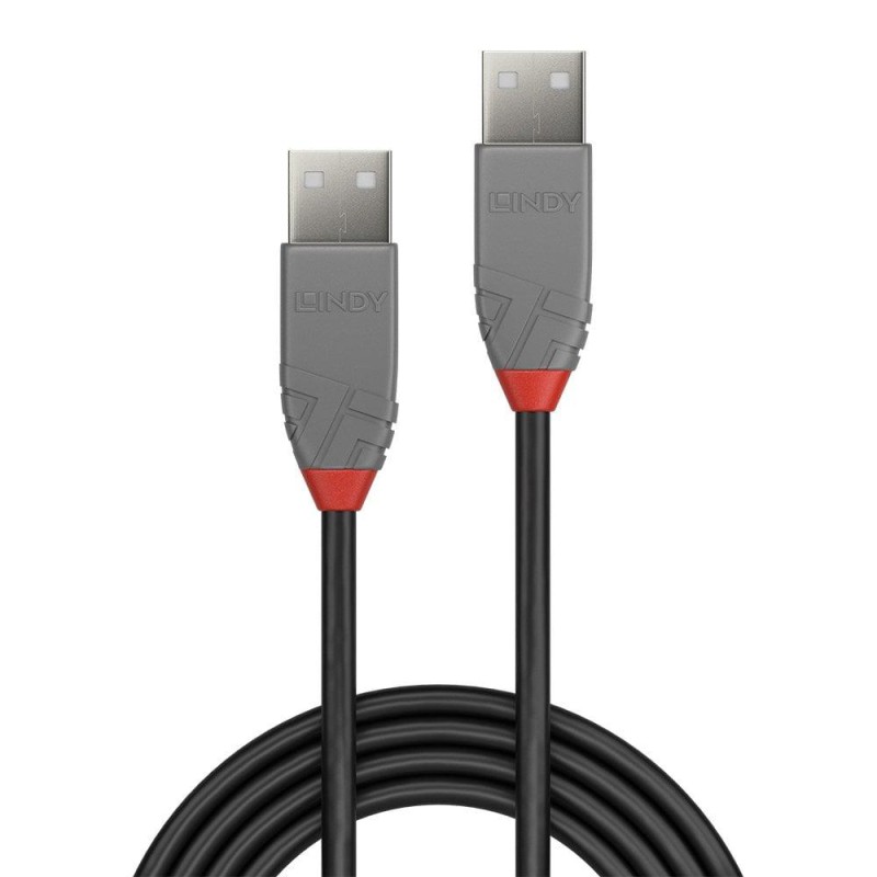 Cablu Lindy 0.5m USB 2.0 Type A, Anthra, 