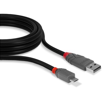 CABLU alimentare si date Lindy pt.smartphone  Micro-USB (T) la USB 2.0 (T), 1 m, PVC, negru, 