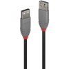 Cablu Lindy 1m USB 2.0 Type A Ext, Anthr, 