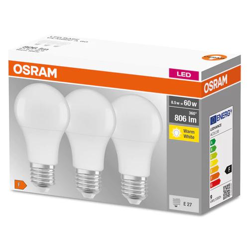 BASECLA60 8,5W/827 230VFR E27 FS3 OSRAM, 