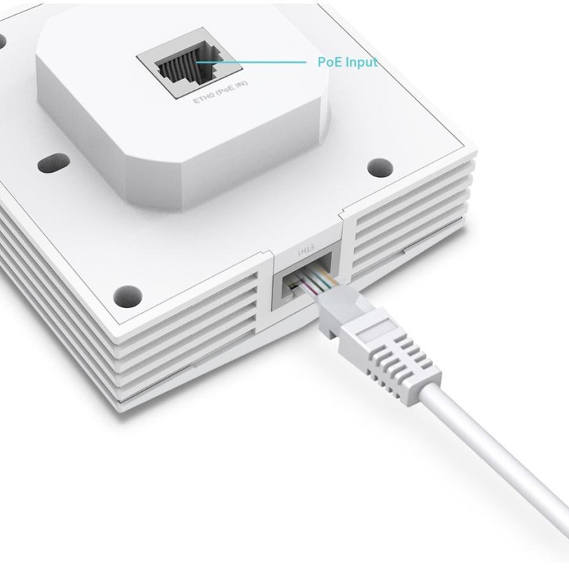 ACCESS POINT TP-LINK wireless AX3000 Mbps dual band Wall Plate WiFi 6, 2x10/100/1000 Mbps Ethernet Ports (1xPoE OUT)2 antene interne,IEEE802.3af/at PoE,de perete 
