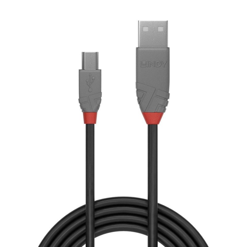 CABLU alimentare si date Lindy pt.smartphone  Mini-USB (T) la USB 2.0 (T), 0.5 m, PVC, negru, 