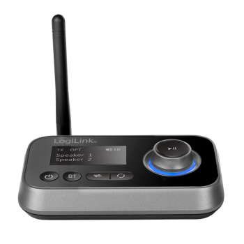 RECEIVER; Transmitter audio Logilink, conect Jack 3.5mm & S/PDIF in/out, dist max.10 m, BT v5.0, suporta dual stream in TX mode,LCD 1.8