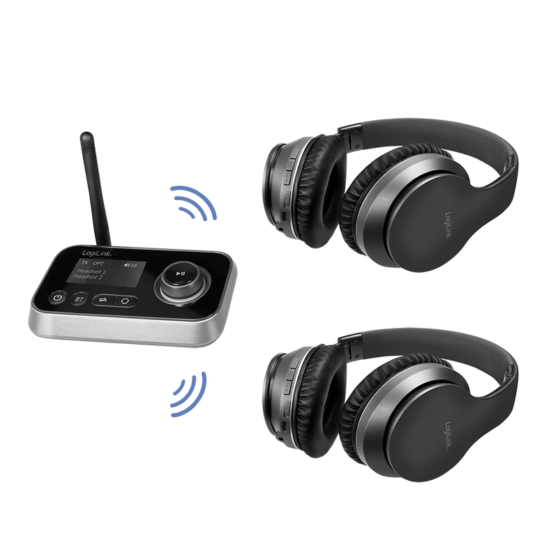 RECEIVER; Transmitter audio Logilink, conect Jack 3.5mm & S/PDIF in/out, dist max.10 m, BT v5.0, suporta dual stream in TX mode,LCD 1.8