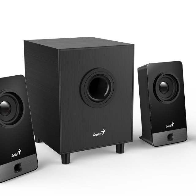BOXE GENIUS 2.1, RMS: 10W (2 x 3.25W + 1 x 3.5W), black wood, 