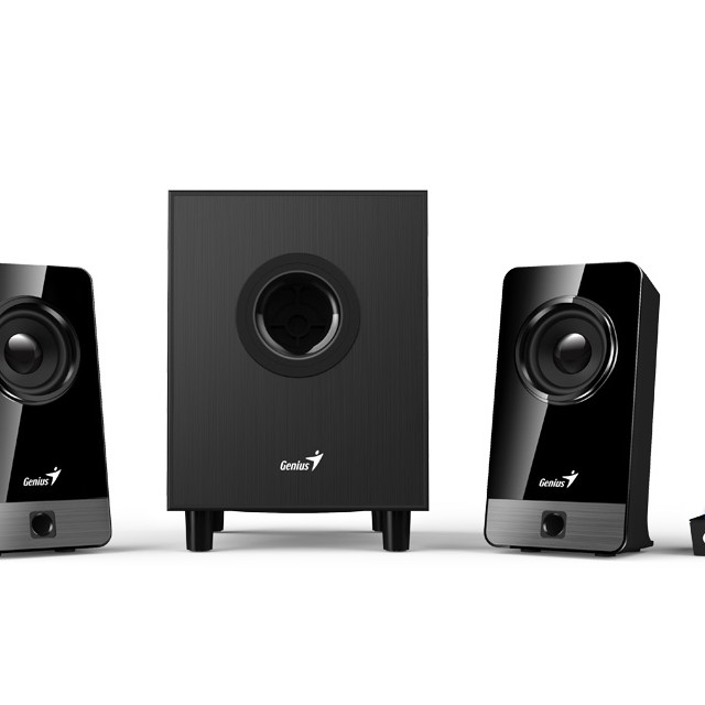 BOXE GENIUS 2.1, RMS: 10W (2 x 3.25W + 1 x 3.5W), black wood, 