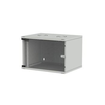 Rack 19 4U 540x400, de perete, dezasamblat, usa fata sticla, gri, capacitate 30kg, seria D-SOHO BASIC, DECKRO, 