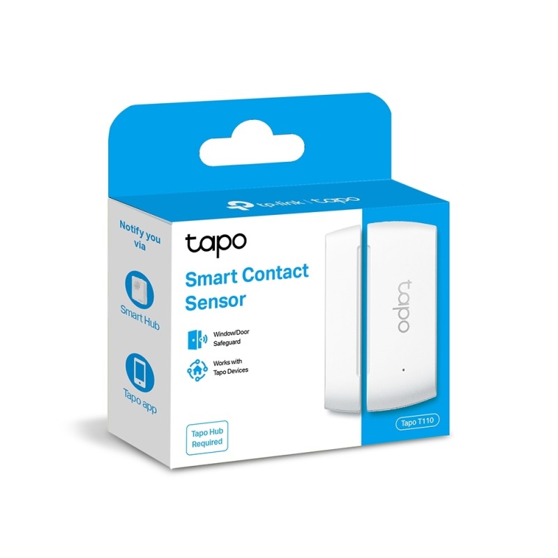 SENZOR SMART de miscare TP-LINK, necesita hub Tapo H100 ptr functionare, securitate pentru ferestre si usi,  progr smartph aplic Tapo, 1xbaterii CR2450, WiFi, alb 