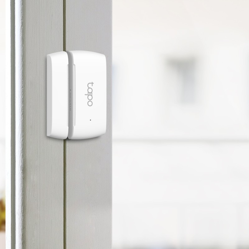 SENZOR SMART de miscare TP-LINK, necesita hub Tapo H100 ptr functionare, securitate pentru ferestre si usi,  progr smartph aplic Tapo, 1xbaterii CR2450, WiFi, alb 