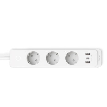 PRELUNGITOR inteligent TP-LINK, Schukox3, USB x 2, USB Type-C x 1, lung cablu 1.5m,monitorizarea energiei, conec Schuko (T), 10 A,prog prin smartph, BT, WiFi, alb 