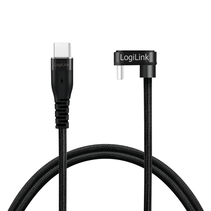 CABLU alimentare si date LOGILINK, pt. smartphone, USB 2.0, USB Type-C (T) la USB Type-C (T) la 180 grade, 1m, 2 x ecranat, aluminiu, negru, 