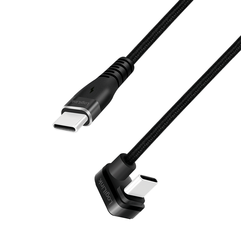 CABLU alimentare si date LOGILINK, pt. smartphone, USB 2.0, USB Type-C (T) la USB Type-C (T) la 180 grade, 1m, 2 x ecranat, aluminiu, negru, 