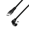 CABLU alimentare si date LOGILINK, pt. smartphone, USB 2.0, USB Type-C (T) la USB Type-C (T) la 180 grade, 2m, 2 x ecranat, aluminiu, negru, 